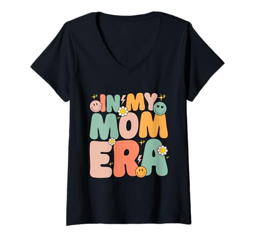 Damen In meiner Mutterzeit Mutter Mama Elternteil Muttertag Mutterschaft T-Shirt mit V-Ausschnitt von Retro Mother Graphics Gifts Mama Mom Mommy
