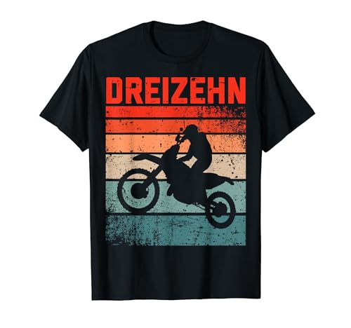 13. Geburtstag Cooles Motocross Retro Motorrad Junge Mädchen T-Shirt von Retro Motocross Coole Motorrad Geburtstag Designs