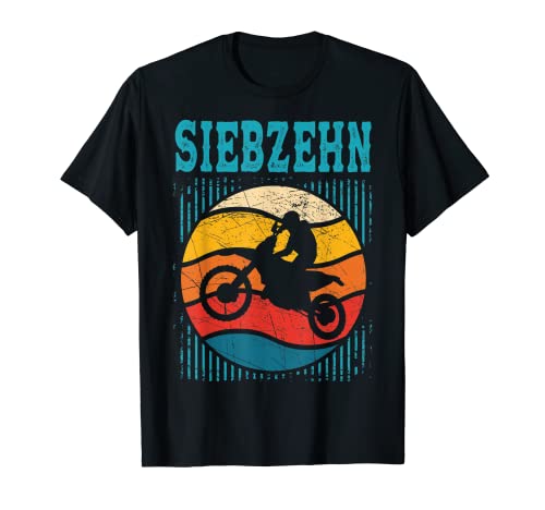 17. Geburtstag Cooles Motocross Retro Motorrad Junge Mädchen T-Shirt von Retro Motocross Coole Motorrad Geburtstag Designs