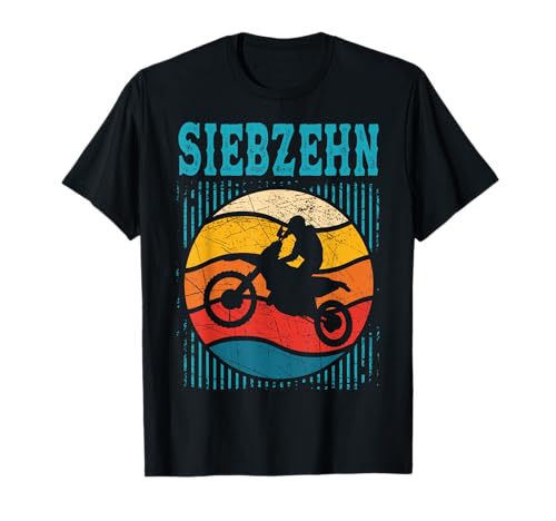 17. Geburtstag Cooles Motocross Retro Motorrad Junge Mädchen T-Shirt von Retro Motocross Coole Motorrad Geburtstag Designs