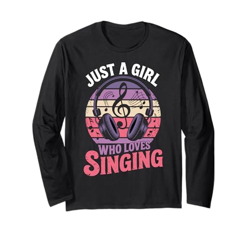 Design „Nur EIN Mädchen, das gerne singt, Musikliebhaber“ Langarmshirt Design „Nur EIN Mädchen, das gerne singt, Musikliebhaber“ Langarmshirt von Retro Music Apparel for Girls Who Love Singing