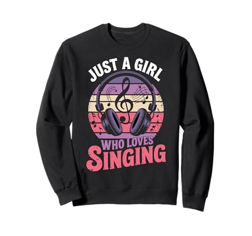Design „Nur EIN Mädchen, das gerne singt, Musikliebhaber“ Sweatshirt von Retro Music Apparel for Girls Who Love Singing