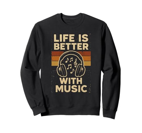 Life is Better with Music Beat Makers Musikproduzent Herren Sweatshirt von Retro Music Producer Music Production Apparel Co.