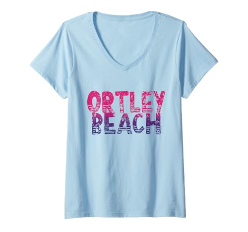 Damen Ortley Beach New Jersey - Ortley Beach NJ 70er Jahre Retro T-Shirt mit V-Ausschnitt Damen Ortley Beach New Jersey - Ortley Beach NJ 70er Jahre Retro T-Shirt mit V-Ausschnitt von Retro New Jersey Vibes