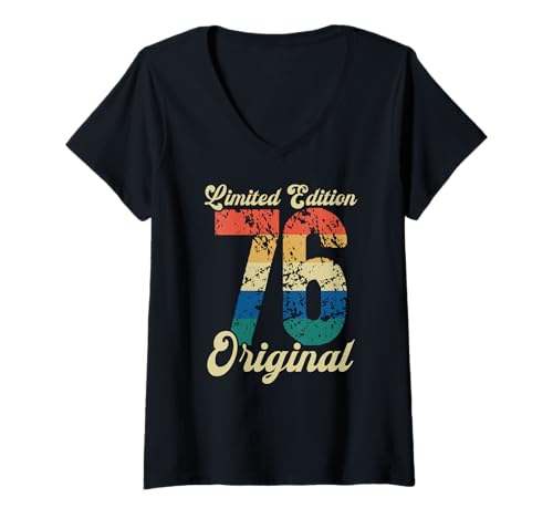 Damen Limitierte Auflage Geboren 1976 50er Jahre Geburtstag Retro T-Shirt mit V-Ausschnitt von Retro Nostalgie Vintage Stil Geburtstag Vibes