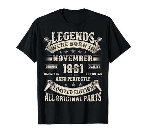64. Geburtstag Geschenke für Männer 64 Jahre alt Geburtstag November 1961 T-Shirt von Retro November Birthday Gifts for Dad Legends Men