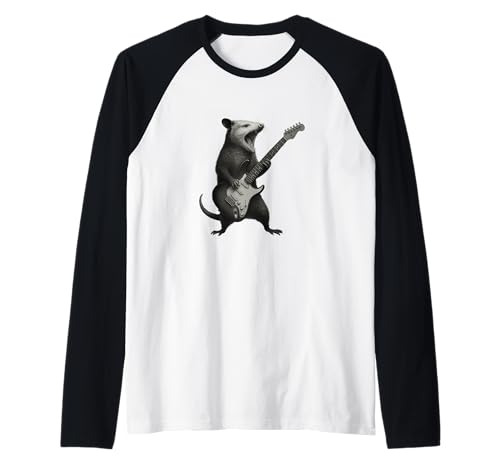 Opossum Guitar Rock'n'Roll Geschenke für Männer Frauen Kind Raglan Opossum Guitar Rock'n'Roll Geschenke für Männer Frauen Kind Raglan von Retro Opossum Rockmusik Geschenke Männer Kinder