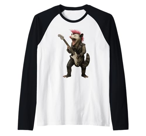 Opossum Guitar Rock'n'Roll Geschenke für Männer Frauen Kind Raglan Opossum Guitar Rock'n'Roll Geschenke für Männer Frauen Kind Raglan von Retro Opossum Rockmusik Geschenke Männer Kinder