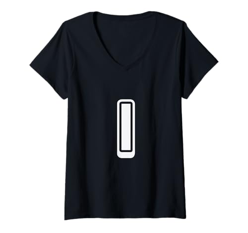 Damen Buchstabe im Retro-Stil, Weiß – I – Umriss-Design – Alphabet T-Shirt mit V-Ausschnitt Damen Buchstabe im Retro-Stil, Weiß – I – Umriss-Design – Alphabet T-Shirt mit V-Ausschnitt von Retro Outline Letter Tees