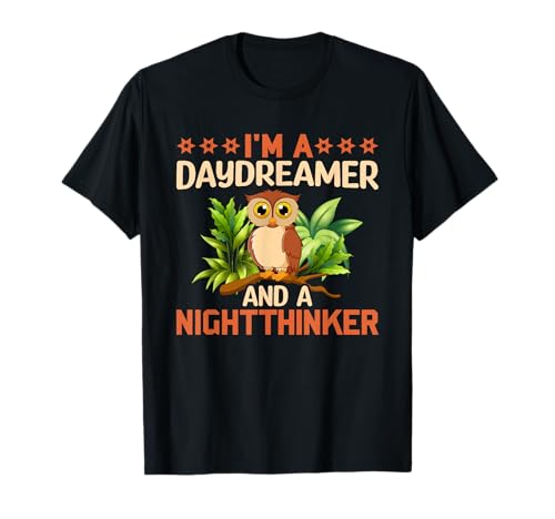 I'm Daydreamer And A Night Thinker Bekleidung für Mädchen, Jungen, Eule T-Shirt von Retro Owl Matching Family Clothing