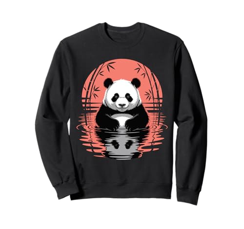 Retro Panda Bär Ästhetische Grafik Herren Damen Lustiger Panda Sweatshirt von Retro Panda Bear Aesthetic Graphic Design