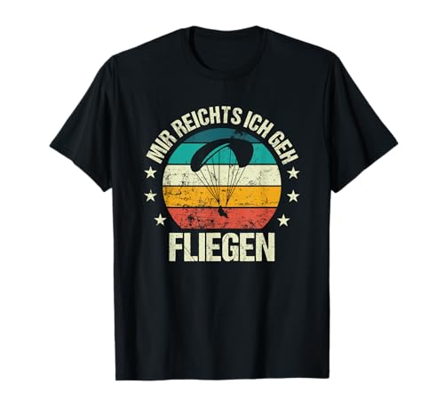 Retro Paragliding Pilot Paraglider Flieger Motive - Herren - Unisex-Erwachsene - Schwarz - S - Klein - Klassische Passform - Kurzarm - Mir Reichts Ich Geh Fliegen Gleitschirm Retro Gleitschirm T-Shirt Retro Paragliding Pilot Paraglider Flieger Motive - Herren - Unisex-Erwachsene - Schwarz - S - Klein - Klassische Passform - Kurzarm - Mir Reichts Ich Geh Fliegen Gleitschirm Retro Gleitschirm T-Shirt von Retro Paragliding Pilot Paraglider Flieger Motive