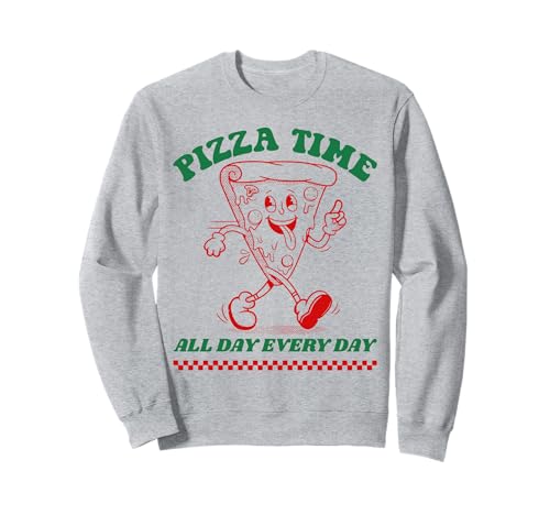 Pizza Time All Day Every Time Lustiges Grafikmotiv für Herren, Mädchen und Damen Sweatshirt Pizza Time All Day Every Time Lustiges Grafikmotiv für Herren, Mädchen und Damen Sweatshirt von Retro Pizza Time All Day Every Time Tee