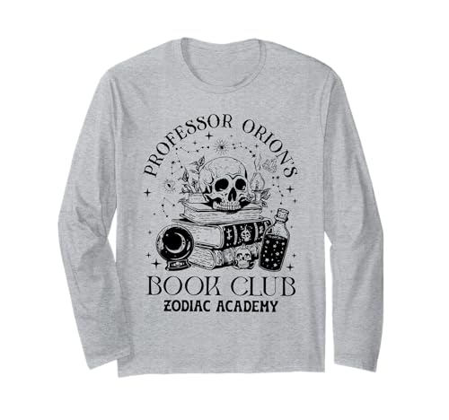 Professor Orions Book Club Halloween Skull Book Lover Damen Langarmshirt Professor Orions Book Club Halloween Skull Book Lover Damen Langarmshirt von Retro Professor Orions Book Club Halloween Skull
