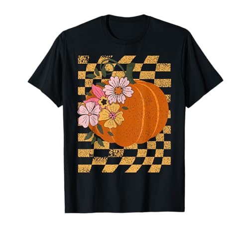 Boho Kürbis Floral Halloween Herbst Vibes Frauen Mädchen T-Shirt Boho Kürbis Floral Halloween Herbst Vibes Frauen Mädchen T-Shirt von Retro Pumpkin Floral Thanksgiving Autumn Season