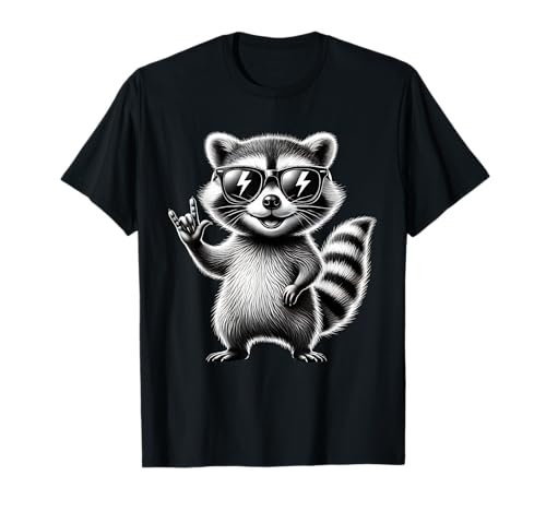 Retro Waschbär Rock Musik Geschenke Kinder Männer Frauen Lustiger Waschbär T-Shirt von Retro Rocking Raccoon Funny Gifts