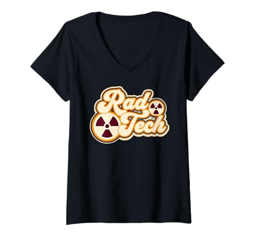 Damen Groovy Rad Tech Netter Radiologietechnologe T-Shirt mit V-Ausschnitt Damen Groovy Rad Tech Netter Radiologietechnologe T-Shirt mit V-Ausschnitt von Retro Radiology Technician & Radiologist Design
