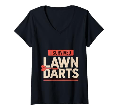 Damen I Survived Lawn Darts Classic Yard Nostalgia Game Fun - T-Shirt mit V-Ausschnitt Damen I Survived Lawn Darts Classic Yard Nostalgia Game Fun - T-Shirt mit V-Ausschnitt von Retro -Rasenpfleger Nostalgie