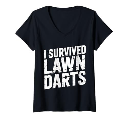 Damen I Survived Lawn Darts Classic Yard Nostalgia Game Fun - T-Shirt mit V-Ausschnitt Damen I Survived Lawn Darts Classic Yard Nostalgia Game Fun - T-Shirt mit V-Ausschnitt von Retro -Rasenpfleger Nostalgie
