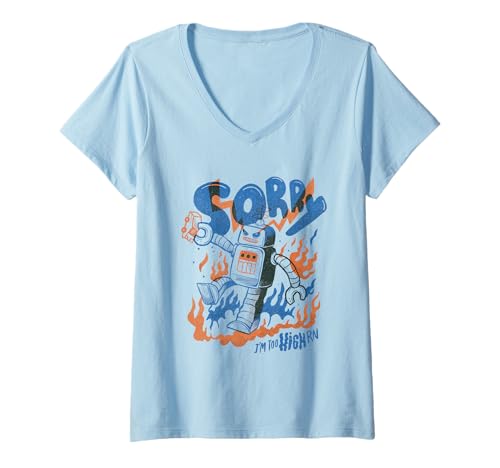 Damen Retro Robot Invasion - Entschuldigung - AI Revolution T-Shirt mit V-Ausschnitt Damen Retro Robot Invasion - Entschuldigung - AI Revolution T-Shirt mit V-Ausschnitt von Retro Robot Invasion