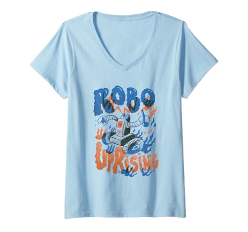 Damen Robo Uprising - KI-Revolution im Retrostil T-Shirt mit V-Ausschnitt Damen Robo Uprising - KI-Revolution im Retrostil T-Shirt mit V-Ausschnitt von Retro Robot Invasion