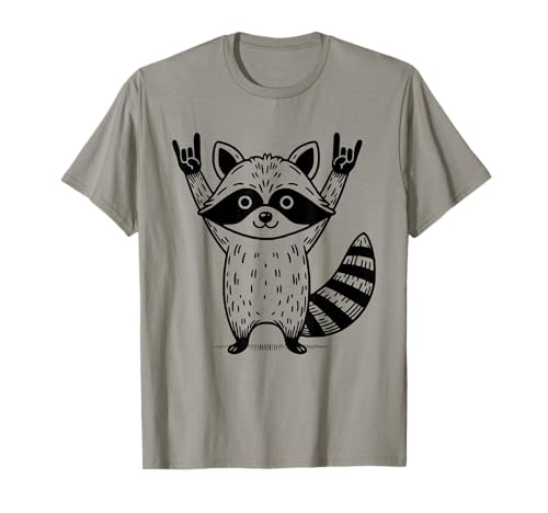 Retro Waschbär Rock Geschenke Musik Kinder Männer Frauen Lustiger Waschbär T-Shirt von Retro Rocking Raccoon Funny Gifts