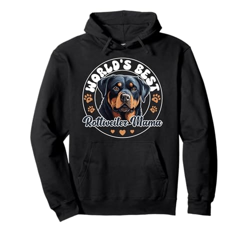 Rottweiler Groovy World's best Rottweiler Mama Pullover Hoodie von Retro Rottweiler Dog Tees