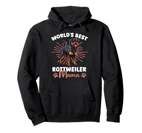 Rottweiler Groovy World's best Rottweiler Mama Pullover Hoodie von Retro Rottweiler Dog Tees