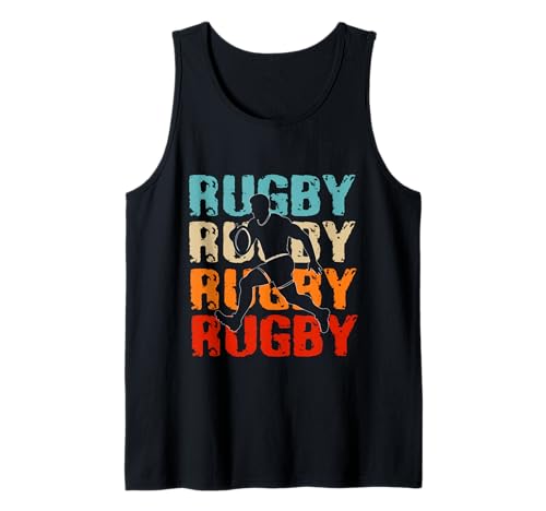 Vintage Rugby Herren Shirt Rugby Liebhaber für Jungen, Kinder und Mädchen Tank Top von Retro Rugby tshirt costume men, kids and women