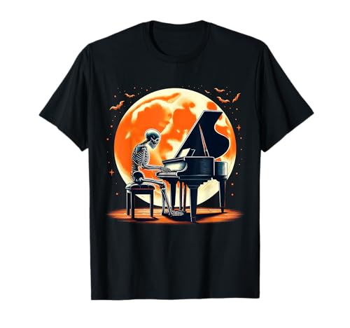 Skelett Spielen Klavier Mond Halloween Musik Jungen Herren T-Shirt Skelett Spielen Klavier Mond Halloween Musik Jungen Herren T-Shirt von Retro Skeleton Playing Piano Moon Halloween Tees.