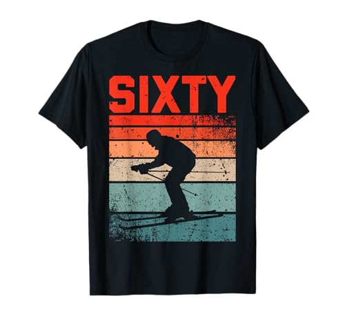 60. Geburtstag Retro Ski Skifahren 60 Jahre alt Männer Frauen T-Shirt von Retro Ski Skiing Wintersports Birthday Designs