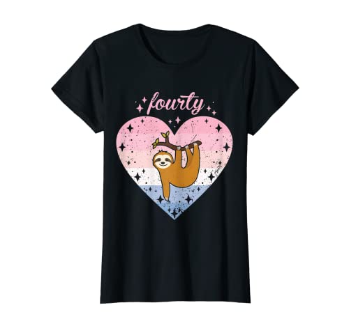 Damen 40 Jahre altes süßes Faultier Geburtstagskind 40. B-Day T-Shirt Damen 40 Jahre altes süßes Faultier Geburtstagskind 40. B-Day T-Shirt von Retro Sloth Themed Girls Birthday Designs