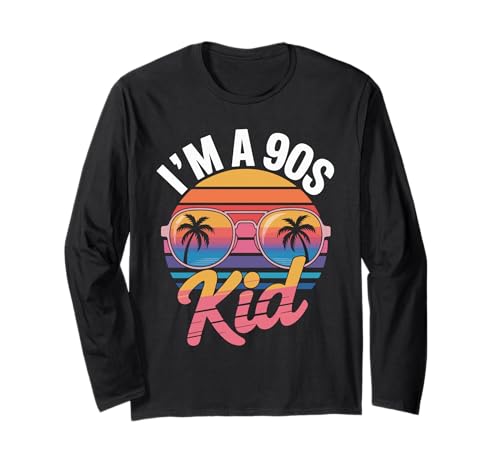 I'm A 90s Kid Sonnenbrille Palmen Langarmshirt I'm A 90s Kid Sonnenbrille Palmen Langarmshirt von Retro Sonnenuntergang Palmen 90er Jahre