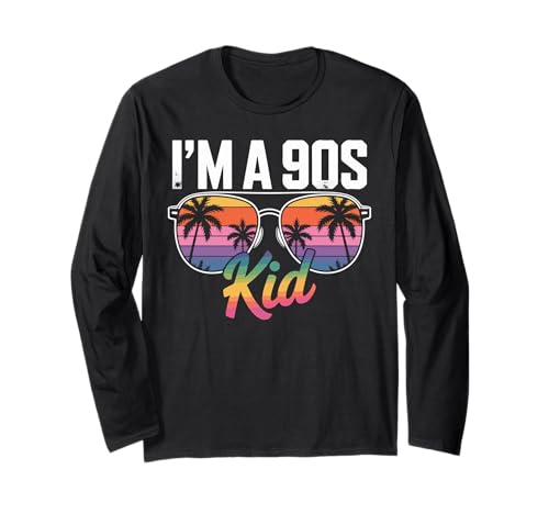 I'm A 90s Kid Sonnenbrille Palmen Langarmshirt von Retro Sonnenuntergang Palmen 90er Jahre