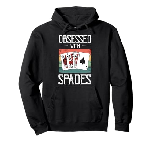 Cooles Kartenspiel Design Für Männer Frauen Spades Turnier Pullover Hoodie von Retro Spades Trick Taking Kartenspiel Überraschung