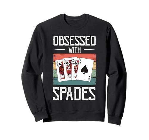 Cooles Kartenspiel Design Für Männer Frauen Spades Turnier Sweatshirt von Retro Spades Trick Taking Kartenspiel Überraschung