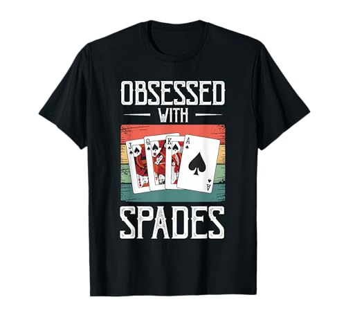 Cooles Kartenspiel Design Für Männer Frauen Spades Turnier T-Shirt von Retro Spades Trick Taking Kartenspiel Überraschung