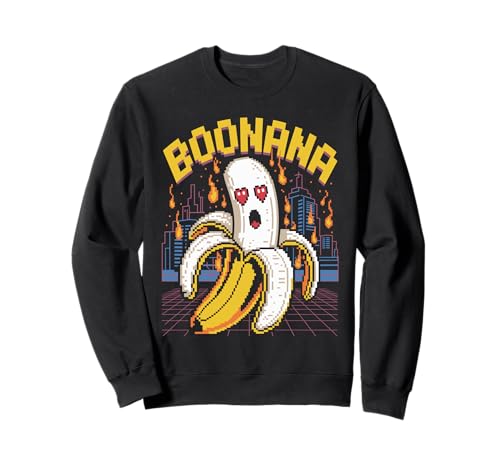Retro Pixel Boonana Ghost Banana Halloween Lustig Horror Kinder Sweatshirt Retro Pixel Boonana Ghost Banana Halloween Lustig Horror Kinder Sweatshirt von Retro Spooky Fruit Joke Halloween Costume Apparel