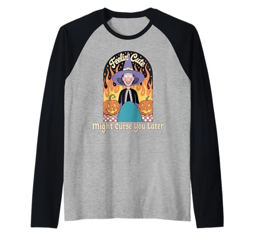 Lustige Hexe Halloween Kürbis Feelin Niedlicher Fluch Frauen Männer Raglan Lustige Hexe Halloween Kürbis Feelin Niedlicher Fluch Frauen Männer Raglan von Retro Spooky Witch Fire Humor Joke Mother Mom Gag