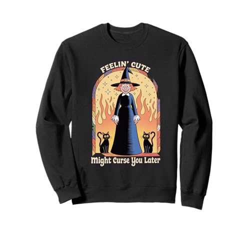 Lustige Hexe Halloween Kürbis Feelin Niedlicher Fluch Frauen Männer Sweatshirt Lustige Hexe Halloween Kürbis Feelin Niedlicher Fluch Frauen Männer Sweatshirt von Retro Spooky Witch Fire Humor Joke Mother Mom Gag