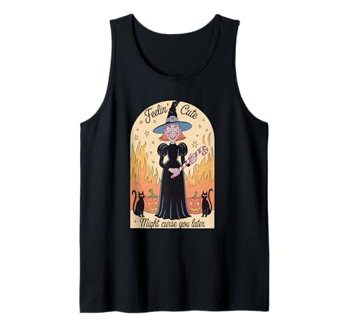 Lustige Hexe Halloween Kürbis Feelin Niedlicher Fluch Frauen Männer Tank Top Lustige Hexe Halloween Kürbis Feelin Niedlicher Fluch Frauen Männer Tank Top von Retro Spooky Witch Fire Humor Joke Mother Mom Gag