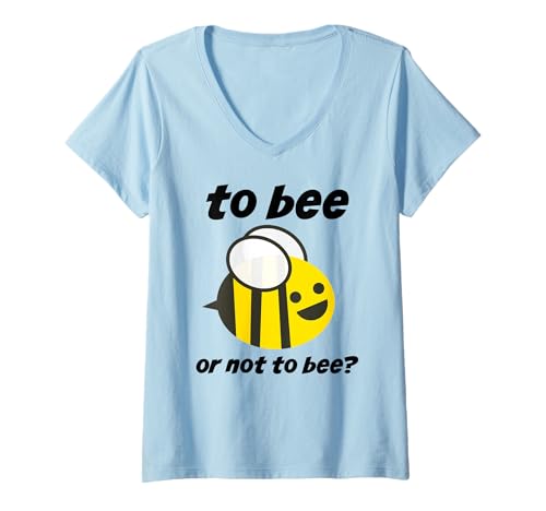 Damen Shakespeare Spiel-Zitat To Bee Or Not To Bee Be Cute Funny T-Shirt mit V-Ausschnitt von Retro Sun Tees