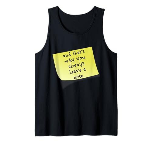 Lustig und deshalb hinterlasst man immer ein Zettelzitat Tank Top von Retro Sun Tees