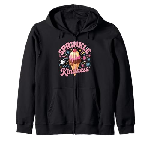 Lustiges Streuen Freundlichkeit Motivierende Positivität Frauen Männer Kapuzenjacke von Retro Sweet Cone Happy Vibes Teacher Cute Humor