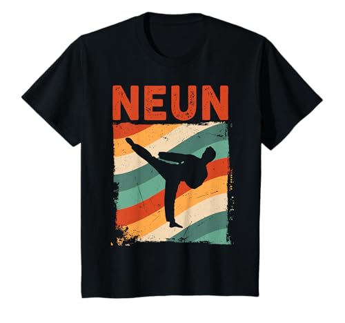 9. Geburtstag Retro Taekwondo Jungen Mädchen 9 Jahre alt T-Shirt von Retro Taekwondo Kampfsport Geburtstag Designs