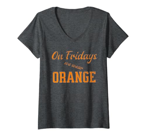 Damen On Fridays We Wear Orange. Retro Tennessee Lover T-Shirt mit V-Ausschnitt von Retro Tennessee Friday Apparel