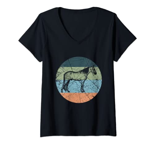 Damen Retro-Pferde-Silhouette – Owner Vintage Tennessee Walker T-Shirt mit V-Ausschnitt Damen Retro-Pferde-Silhouette – Owner Vintage Tennessee Walker T-Shirt mit V-Ausschnitt von Retro Tennessee Walker Gift for Men & Women