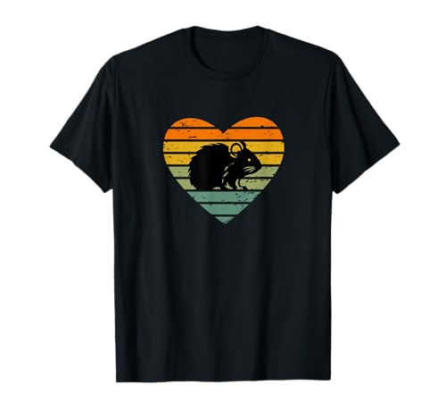 Retro Tier Silhouetten für jung und alt Ich liebe Hamster Retro Herz Hamsterfan Goldhamster T-Shirt Schwarz Unisex-Kinder/Erwachsene Klein EU Kurze Ärmel T-Shirt von Retro Tier Silhouetten für jung und alt