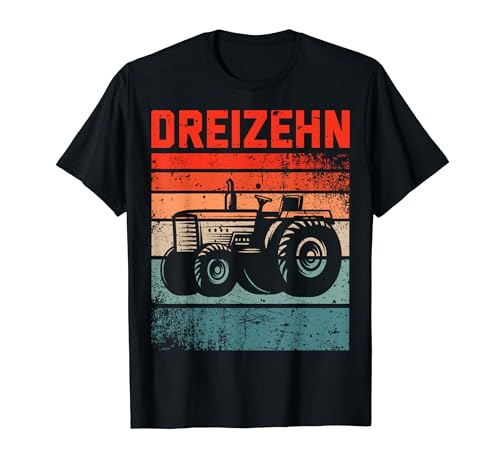 13. Geburtstag Retro Traktor Junge Trecker Bauer Jungs T-Shirt von Retro Traktor Trecker KinderGeburtstag Designs