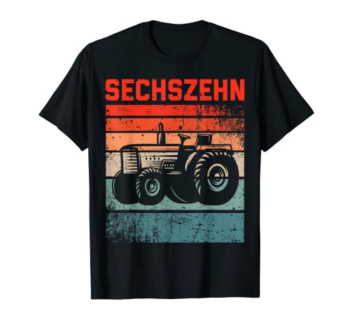 16. Geburtstag Retro Traktor Junge Trecker Bauer Jungs T-Shirt von Retro Traktor Trecker KinderGeburtstag Designs